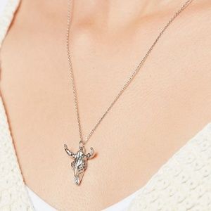 Urban Outfitters Desert Moon Bison Skull Necklace